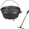 imageStansport PreSeasoned Cast Iron Dutch OvenWith Lid Lifter