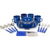 imageStansport 24Piece Enamel Camping Tableware SetBlue