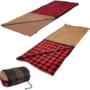 imageStansport Fleece Sleeping BagRed Plaid
