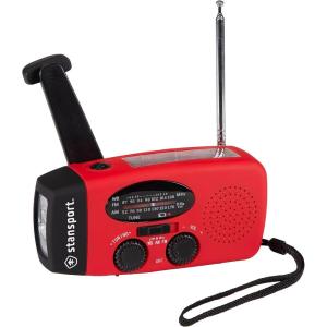 imageStansport Hand crank and Solar Powered Flashlight with Radio